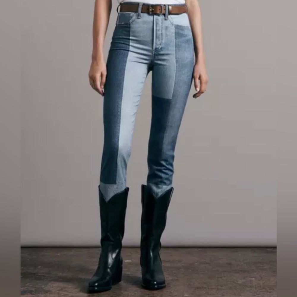 RAG & BONE Jeans MIRAMAR NWT Stretch Nina Cigarette Byron Patchwork Size 24